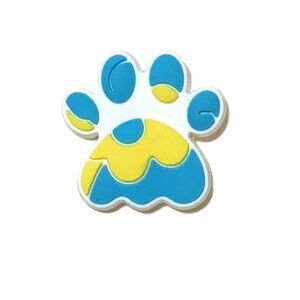 Dog Paw Print Yellow White Blue Floral Croc Shoe Charm Jibbitz
